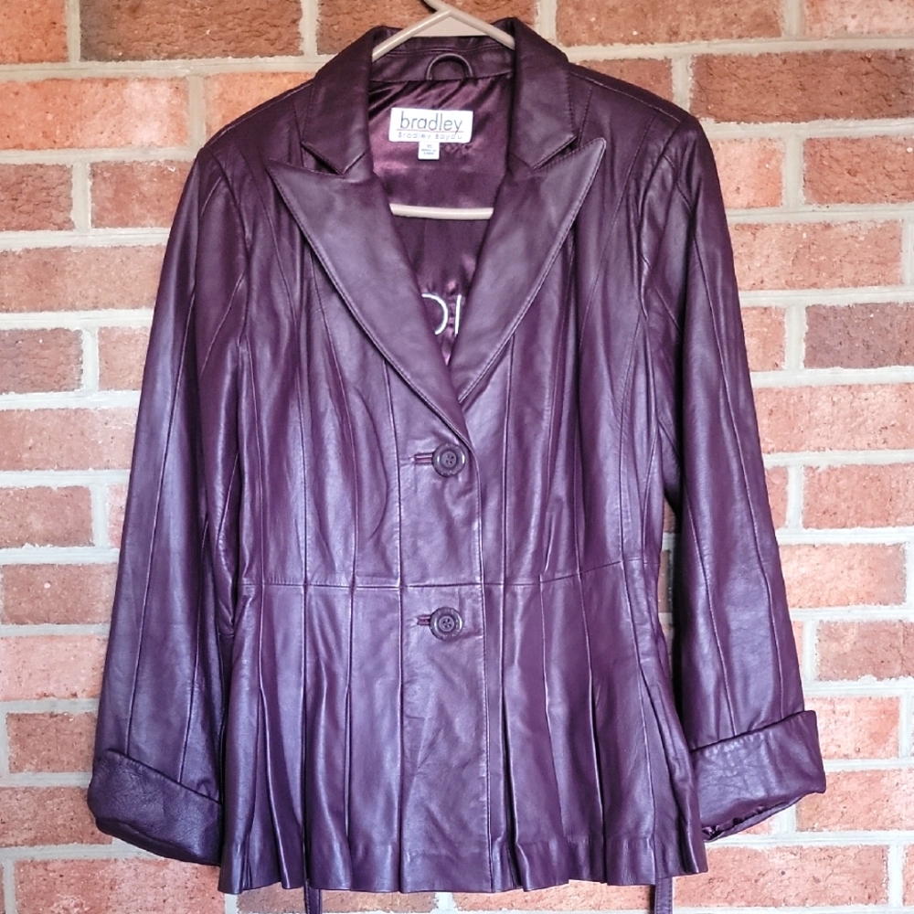 Bradley Bayou XS Women's Purple Leather Jacket